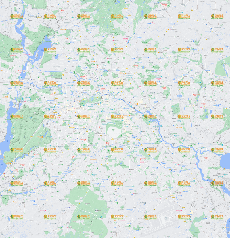 德国 柏林 Google 谷歌 高清地形图