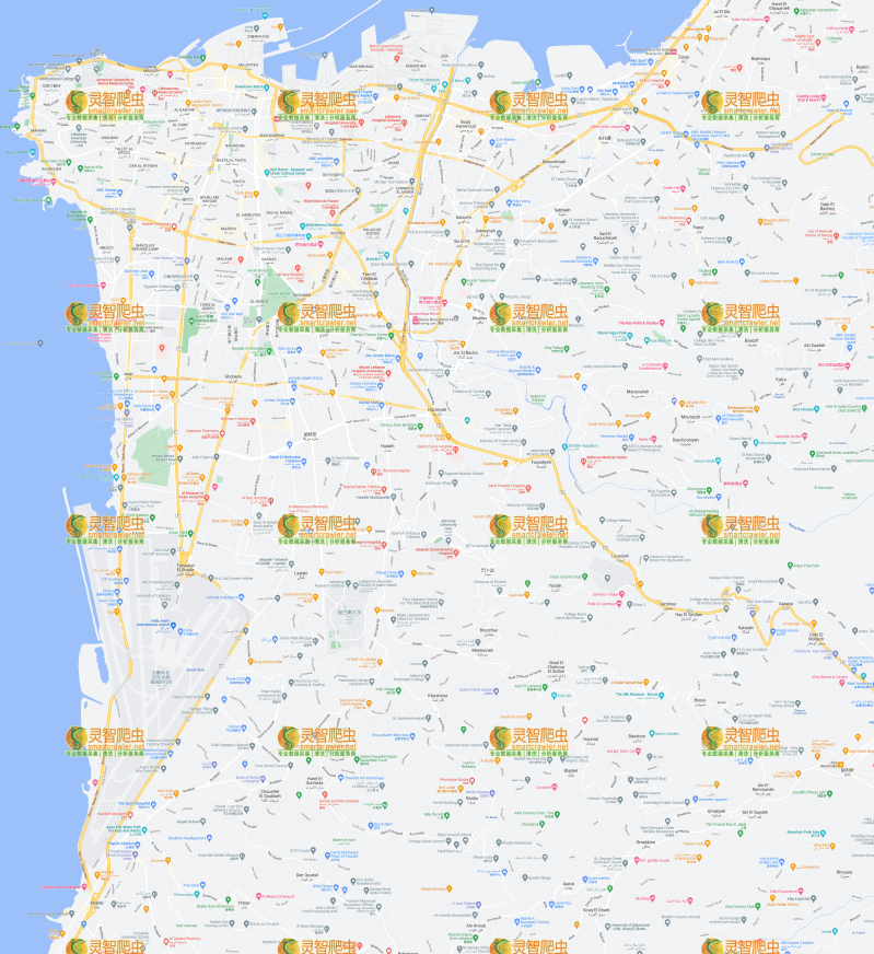 黎巴嫩 贝鲁特 Google 谷歌 高清地图