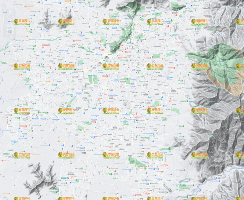 智利 圣地亚哥 Google 谷歌 高清地形图