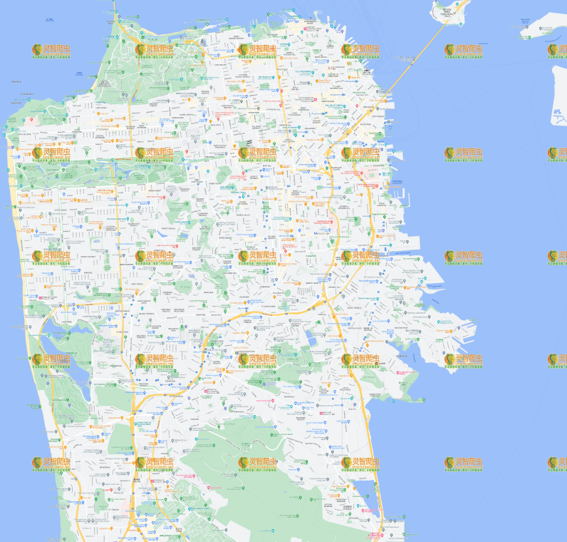 美国 旧金山 Google 谷歌 高清地图