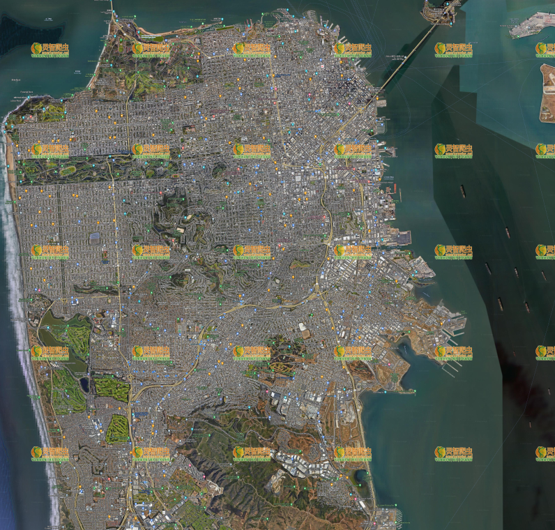 美国 旧金山 Google 谷歌 高清卫星图