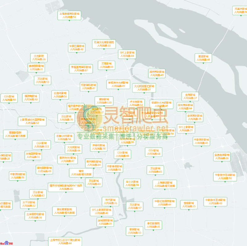 上海电影院信息地图 